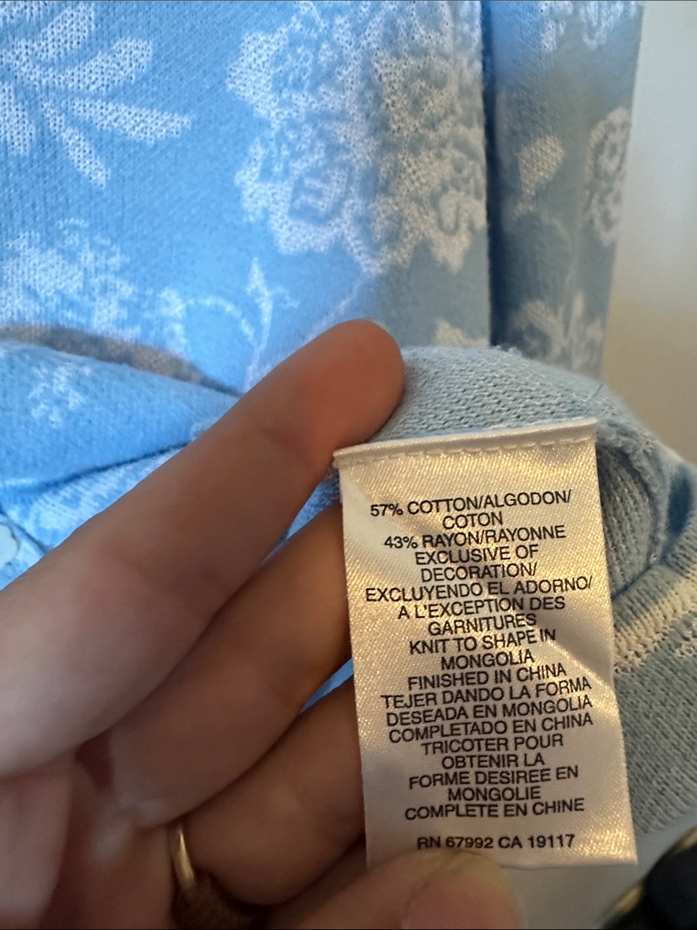 Sigrid Olsen Boden Light Blue Floral V-Neck Button Cardigan Sweater Women's M - Picture 5 of 12